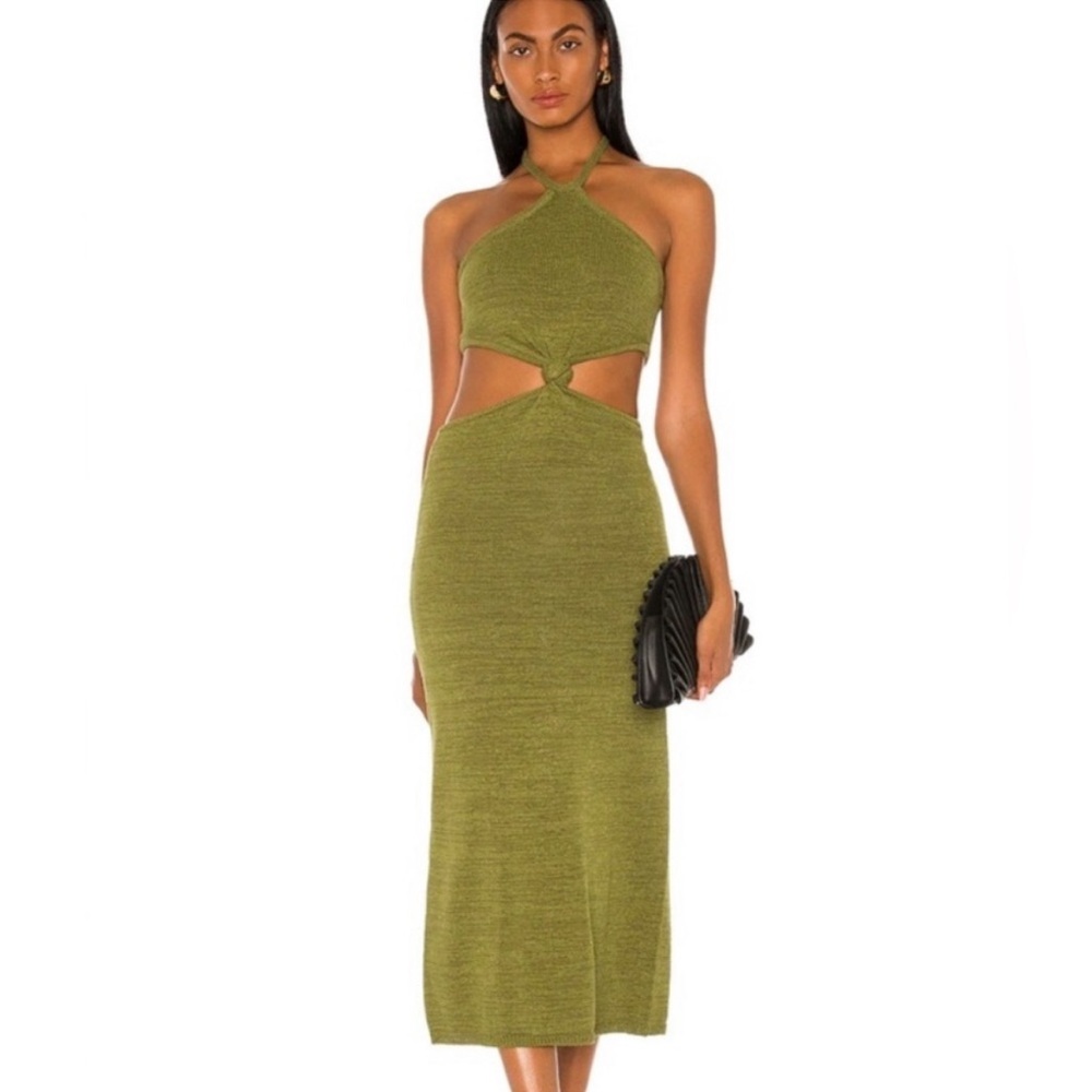 Cult Gaia | Cameron Knit Maxi Dress | size XS | Green